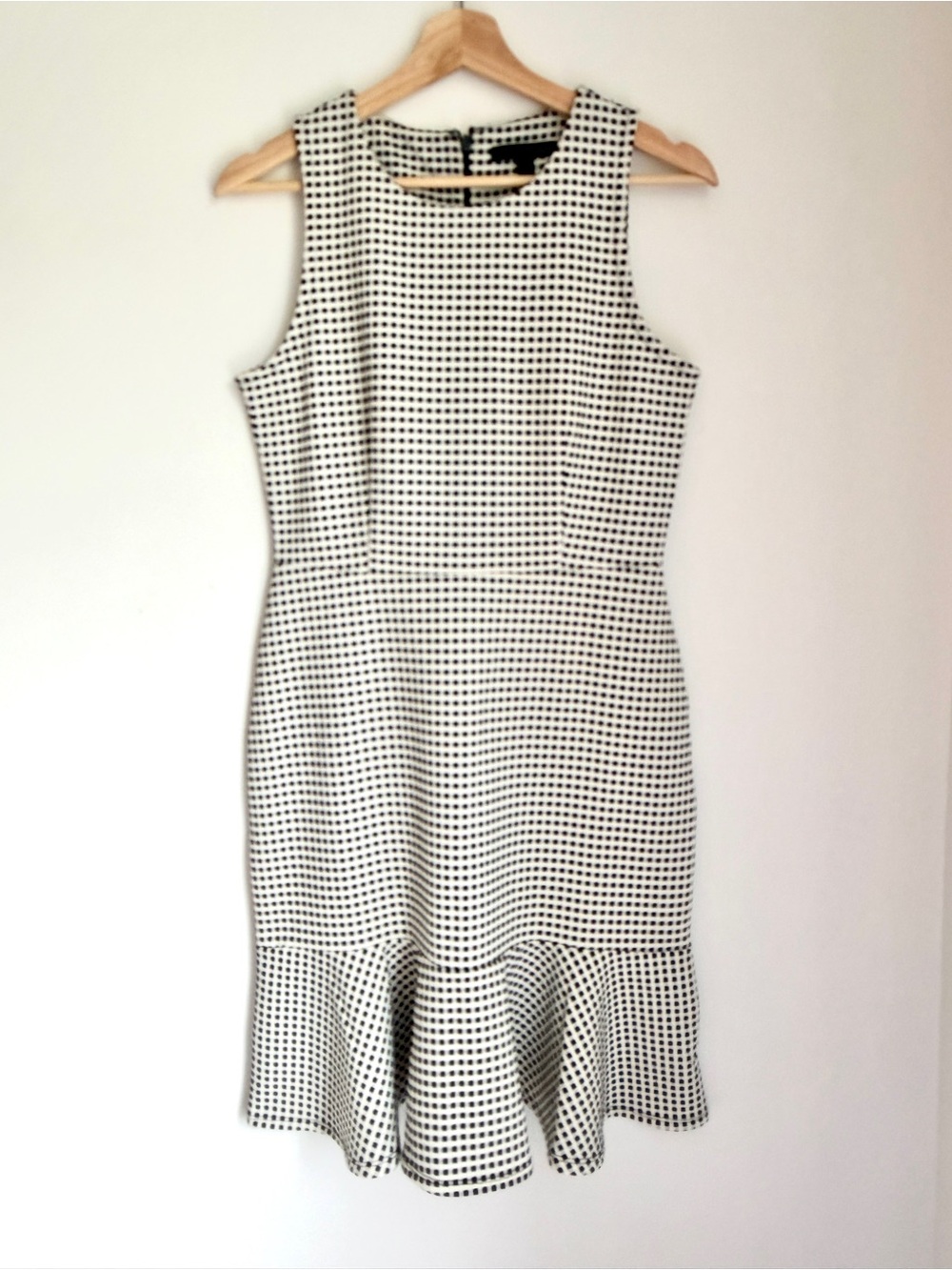 Banana Republic Black & White Check Fit & Flare Dress Size 4